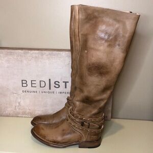 Bed Stu Eva Tan Brown Distressed Leather Boots size 8.5